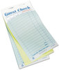 A Picture of product RPP-GC70002 Guest Check Pad with Multi-Part Carbonless Guest Checks. 3.50 X 6.75 in. Green. 50 forms/pad, 50 pads/carton.