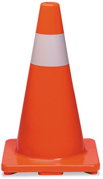 Tatco Traffic Cone, 18h x 10w x 10d, Orange/Silver