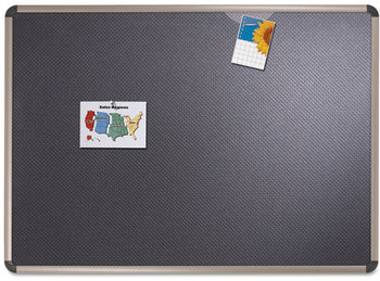 Quartet® Prestige® Euro™ Style Black Embossed Foam Bulletin Board,  High-Density Foam, 36 x 24, Black/Aluminum Frame