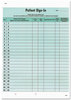 A Picture of product TAB-14532 Tabbies® Patient Sign-In Label Forms,  8 1/2 x 11 5/8, 125 Sheets/Pack, Green