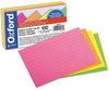 A Picture of product OXF-40279 Oxford® Index Cards,  3 x 5, Glow Green/Yellow, Orange/Pink, 100/Pack