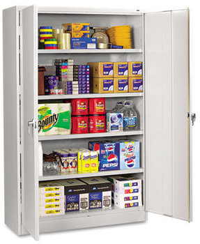 Tennsco Assembled Jumbo Steel Storage Cabinet,  48w x 18d x 78h, Light Gray