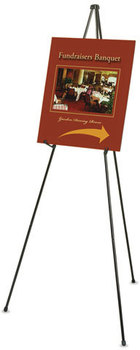 Quartet® Heavy-Duty Instant Easel,  25" to 63" High, Steel, Black