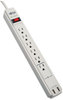 A Picture of product TRP-TLP606USB Tripp Lite Protect It!™ Six-Outlet Surge Suppressor,  6 Outlets, 6 ft Cord, 990 Joules, Cool Gray