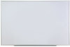 A Picture of product UNV-43618 Universal® Deluxe Melamine Dry Erase Board 48 x 36, White Surface, Oak Fiberboard Frame