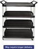 A Picture of product RCP-409600BLA Rubbermaid® Commercial Open Sided Utility Cart,  Four-Shelf, 40-5/8w x 20d x 51h, Black