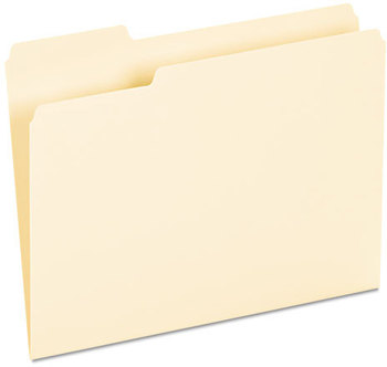 Universal® Interior File Folders 1/3-Cut Tabs: Assorted, Letter Size, 9.5-pt Manila, 100/Box