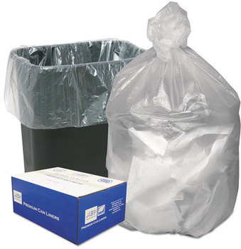 Ultra Plus® Can Liners,  16gal, 8 Microns, 24 x 33, Natural, 1000/Carton