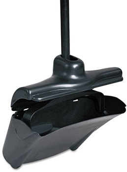 Rubbermaid® Commercial Lobby Pro® Dustpan,  w/Cover, 12 1/2"W, Plastic Pan/Metal Handle, Black
