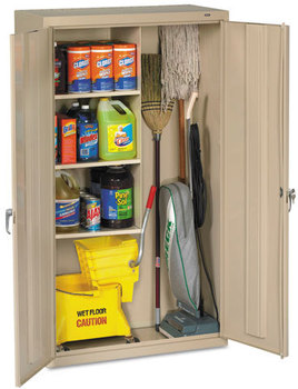 Tennsco Janitorial Cabinet, 36w x 18d x 64h, Putty