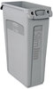 A Picture of product RCP-354060GY Rubbermaid® Commercial Slim Jim® with Venting Channels,  Rectangular, Plastic, 23gal, Gray