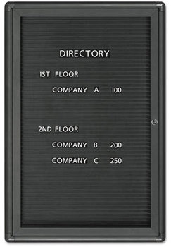 Quartet® Enclosed Magnetic Directory,  24 x 36, Black Surface, Graphite Aluminum Frame