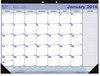 A Picture of product RED-C181731 Blueline® Monthly Desk Pad Calendar 21.25 x 16, White/Blue/Green Sheets, Black Binding, Corners, 12-Month (Jan to Dec): 2026