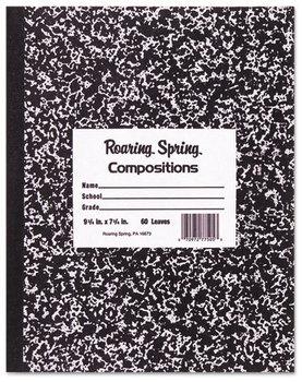 Roaring Spring® Marble Cover Composition Book, Wide Rule, 10 x 8, 60 Pages