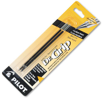 Pilot® Refill for Dr. Grip, Dr. Grip Center of Gravity, Dr. Grip Bright, Easytouch Retractable, The Better Retractable, B2P Ball Point and Rex Grip BeGreen Retractable Pens,  Better/EasyTouch/Dr Grip Retract Ballpoint, Med, Black, 2/Pack