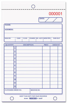 Rediform® Sales Book,  4 1/4 x 6 3/8, Carbonless Duplicate, 50 Sets/Book