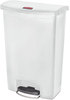 A Picture of product RCP-1883561 Rubbermaid® Commercial Slim Jim® Resin Front Step Style Step-On Container. 24 gal. White.