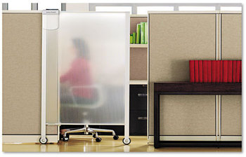 Quartet® Premium Workstation Privacy Screen, 38w x 64d, Translucent Clear/Silver