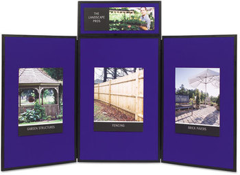 Quartet® Show-It!® Display System,  72 x 36, Blue/Gray Surface, Black Frame