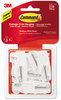A Picture of product MMM-17065VPES Command™ General Purpose Hooks Wire Medium, Metal, White, 2 lb Capacity, 7 and 8 Strips/Pack