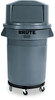 A Picture of product RCP-2610GRA Rubbermaid® Commercial Round Brute® Container. 10 gal. Gray.