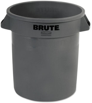 Rubbermaid® Commercial Round Brute® Container. 10 gal. Gray.