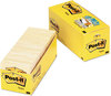 A Picture of product MMM-65418CP Post-it® Notes Original Pads in Cabinet Pack. 3 X 3 in. Canary Yellow. 90 sheets/pad, 18 pads/pack.
