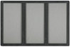 A Picture of product QRT-2367L Quartet® Enclosed Indoor Fabric Bulletin Board with Hinged Doors,  72 x 48, Gray Surface, Graphite Aluminum Frame