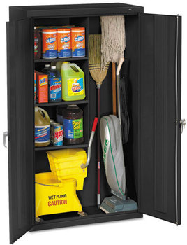 Tennsco Janitorial Cabinet,  36w x 18d x 64h, Black