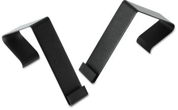 Quartet® Cubicle Partition Hangers, 1 1/2" - 2 1/2" Panels, Black, 2/Set