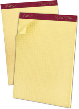 Ampad® Gold Fibre® Canary Quadrille Pads, 8 1/2 x 11 3/4, Canary, 50 Sheets