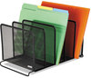 A Picture of product ROL-22141 Rolodex™ Mesh Stacking Sorter,  Five Sections, Metal, 8 1/4 x 14 3/8 x 7 7/8, Black