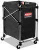 A Picture of product RCP-1881749 Rubbermaid® Commercial Collapsible X-Cart,  Steel, Four Bushel Cart, 20 1/3w x 24 1/10d, Black/Silver