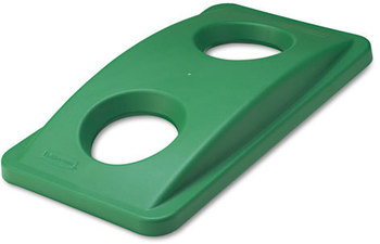 Rubbermaid® Commercial Slim Jim® Bottle & Can Recycling Top,  20 3/8 x 11 3/8 x 2 3/4, Green