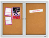 A Picture of product QRT-2124 Quartet® Enclosed Outdoors Bulletin Board,  Cork/Fiberboard, 48" x 36", Silver Aluminum Frame