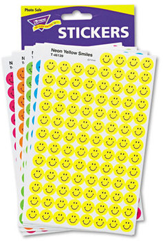 TREND® superSpots® and superShapes® Sticker Packs, Neon Smiles, 2,500/Pack