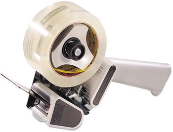 Scotch® Packaging Tape Dispenser,  3" Core, Plastic/Metal, Gray