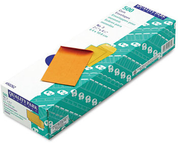 Quality Park™ Kraft Coin and Small Parts Envelope,  Side Seam, #3, Brown Kraft, 500/Box