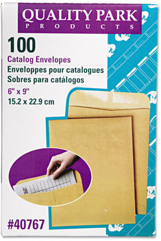 Quality Park™ Catalog Envelope,  6 x 9, Brown Kraft, 100/Box