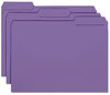 A Picture of product SMD-10283 Smead™ Interior File Folders 1/3-Cut Tabs: Assorted, Letter Size, 0.75" Expansion, Purple, 100/Box