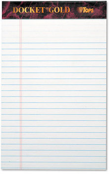 TOPS™ Docket™ Ruled Perforated Pads,  Legal/Wide, 5 x 8, White, 50 Sheets, Dozen