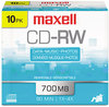 A Picture of product MAX-630011 Maxell® CD-RW Rewritable Disc,  700MB/80min, 4x, Silver, 10/Pack