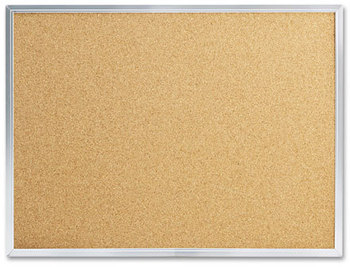 Mead® Economy Cork Board with Aluminum Frame, 24 x 18, Silver Aluminum Frame