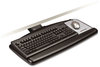 A Picture of product MMM-AKT170LE 3M Sit/Stand Easy-Adjust Standard Keyboard,  Standard Platform, 25-1/2w x 12d, Black
