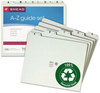 A Picture of product SMD-50376 Smead™ Alphabetic Top Tab Indexed File Guide Set 1/5-Cut A to Z, 8.5 x 11, Green, 25/Set