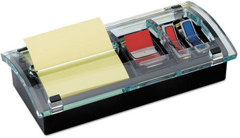 Post-it® Notes Note & Flag Dispenser,  3 x 3 Canary Notes and Assorted Flags, Black Dispenser