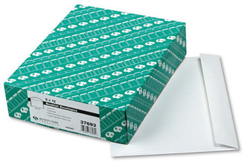 Quality Park™ Open-Side Booklet Envelope,  Contemporary, 12 x 9, White, 100/Box