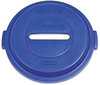A Picture of product RCP-1788376 Rubbermaid® Bottles/Cans Recycling Brute® Lid for 32-Gallon Round Brute Containers. Blue.
