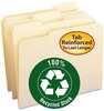 A Picture of product SMD-10347 Smead™ 100% Recycled Reinforced Top Tab File Folders 1/3-Cut Tabs: Assorted, Letter Size, 0.75" Expansion, Manila, 100/Box
