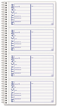 TOPS™ Petty Cash Receipt Book,  5 1/2 x 11, Two-Part Carbonless, 200 Sets/Book